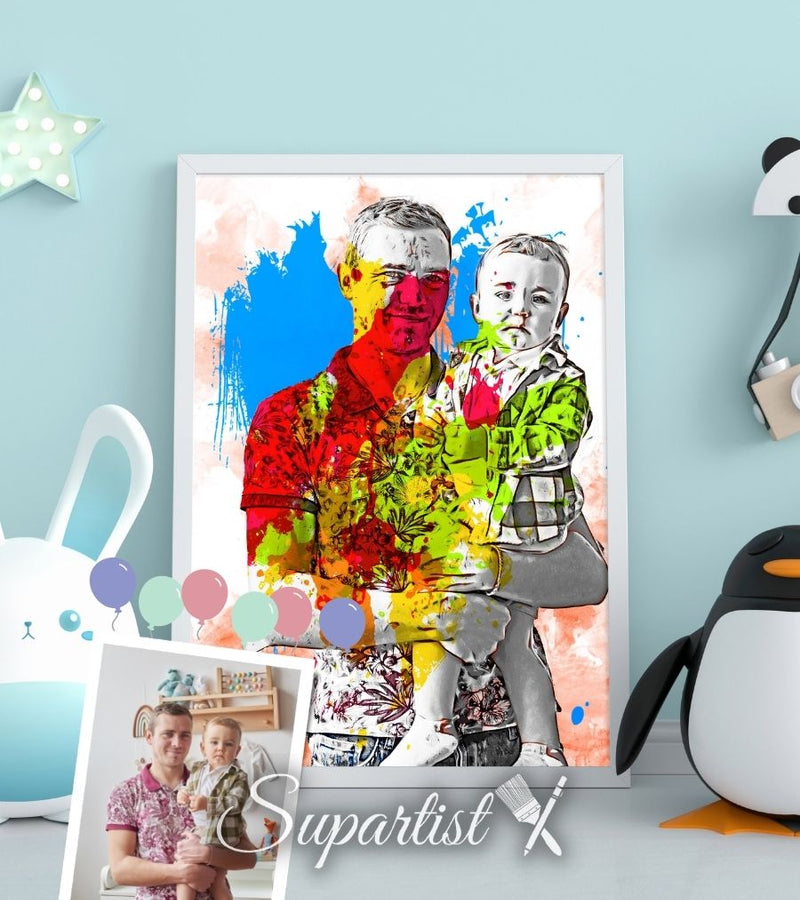 Personalised Gift for Father as an Artistic Custom Poster