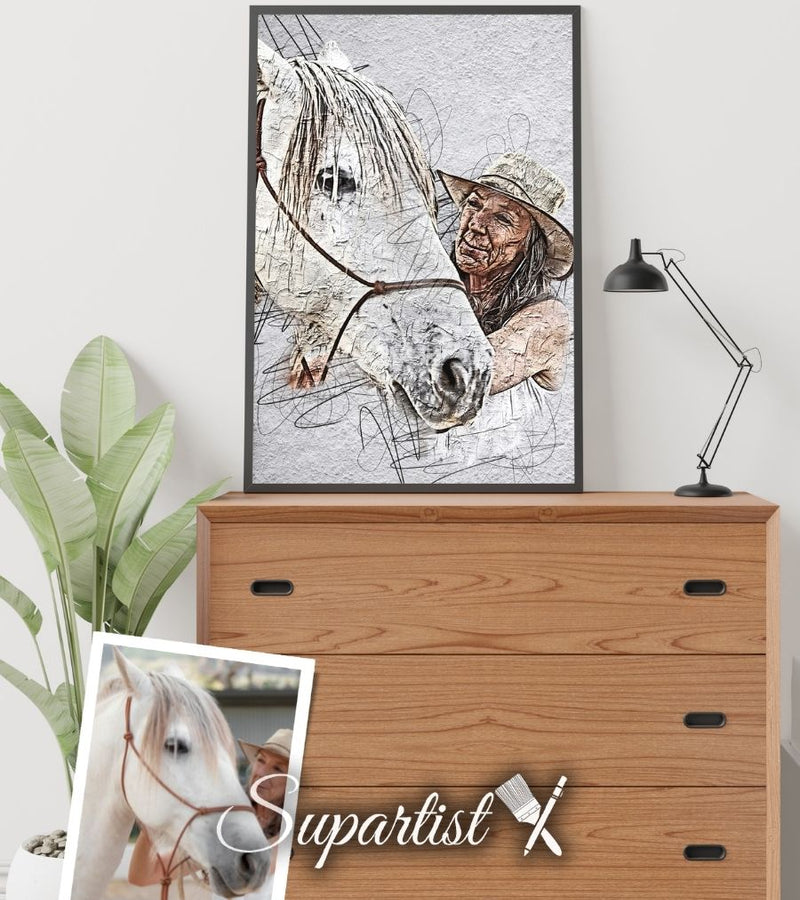 Customized Gift for Horse Lovers in form of a Custom Poster