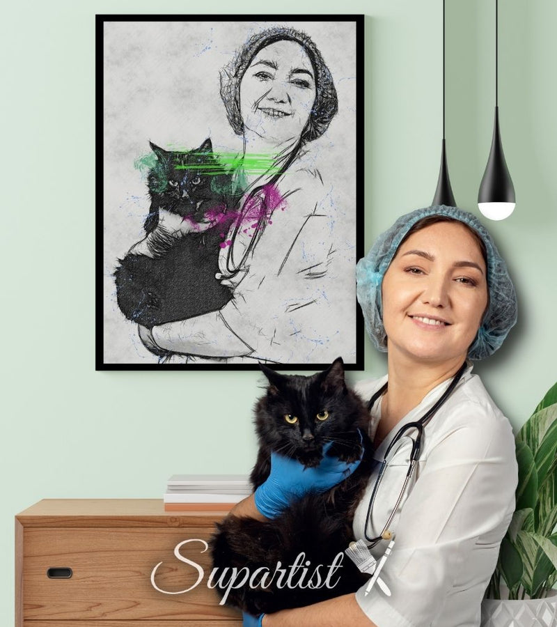 Personalised Gift for Cat Lovers as an Artistic Custom Poster