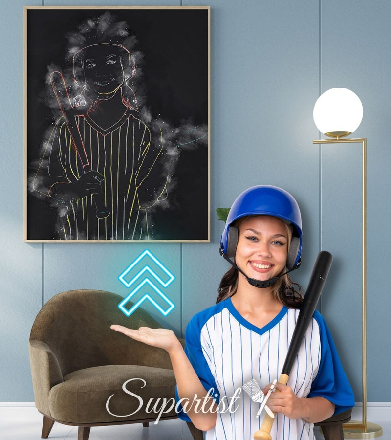 Personalised Gift for Baseball Lovers as an Artistic Custom Poster