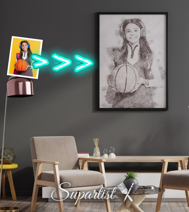 Personalised Gift for Basketball Lovers as an Artistic Custom Poster