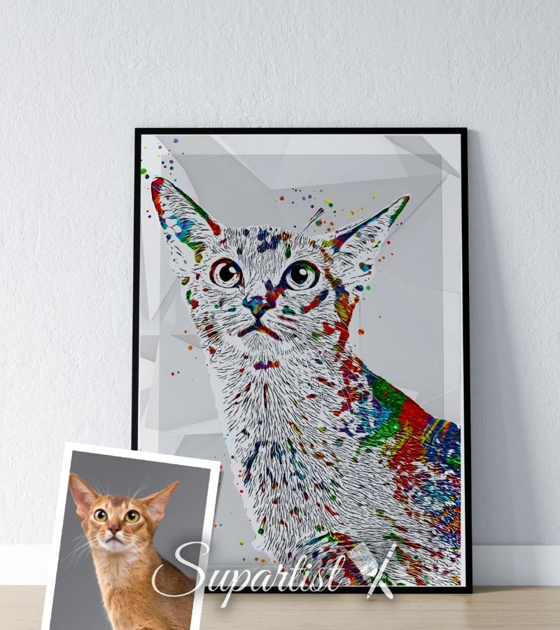 Personalised Gift for Cats as an Artistic Custom Poster