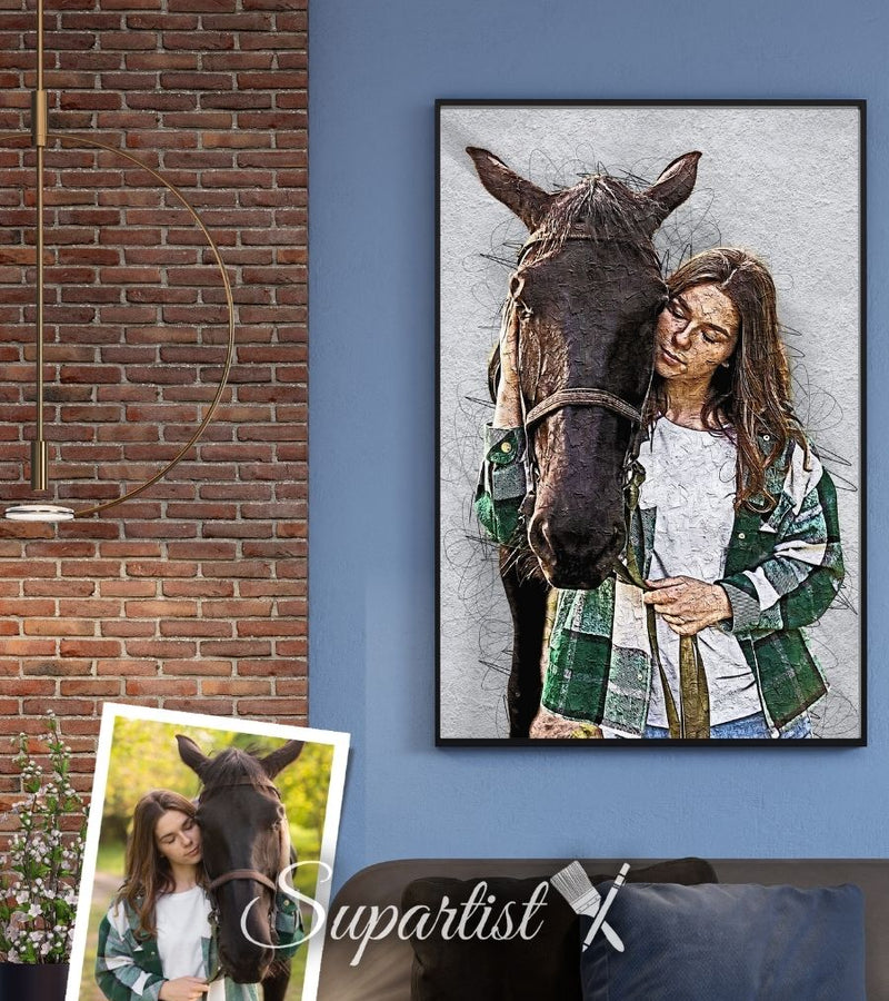 Customized Gift for Horse Lovers in form of a Custom Poster