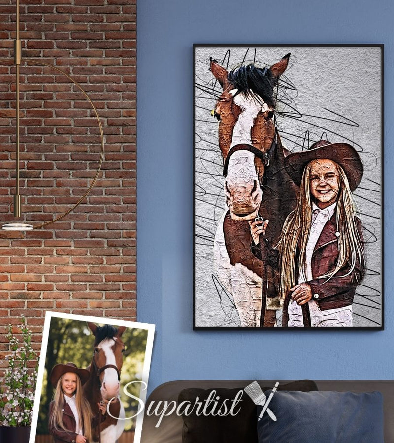 Customized Gift for Horse Lovers in form of a Custom Poster