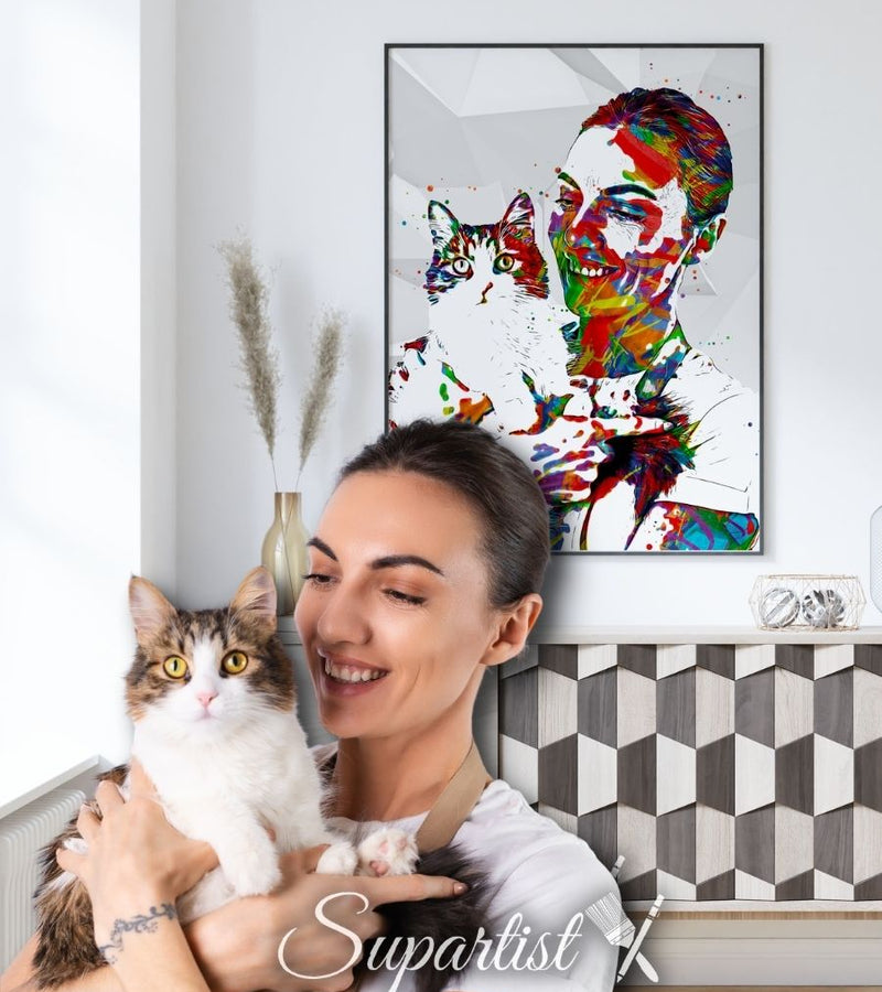 Personalised Gift for Cats as an Artistic Custom Poster