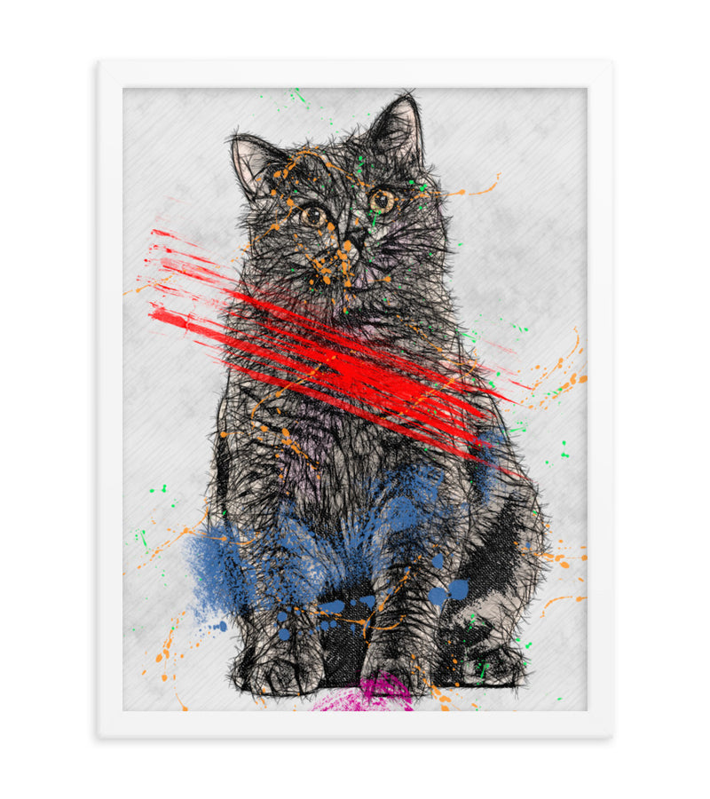 Personalised Gift for Cat Lovers as an Artistic Custom Poster